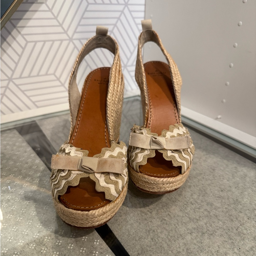 Kate Spade Espadrille wedges, Size 9.